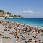 tanning at beach