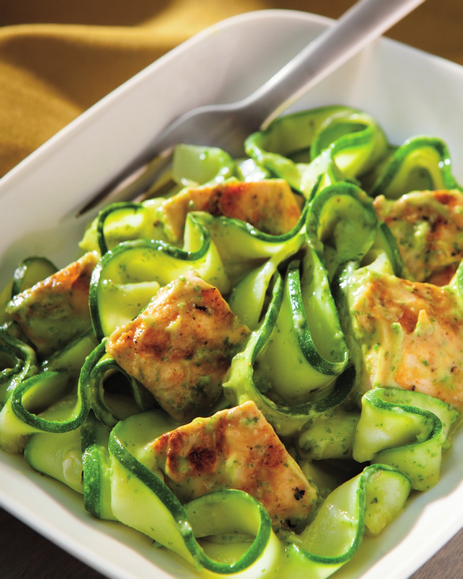 zucchini in avocado sauce