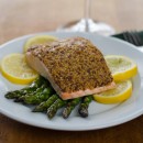 Mustard Crusted Salmon with Roasted Asparagus